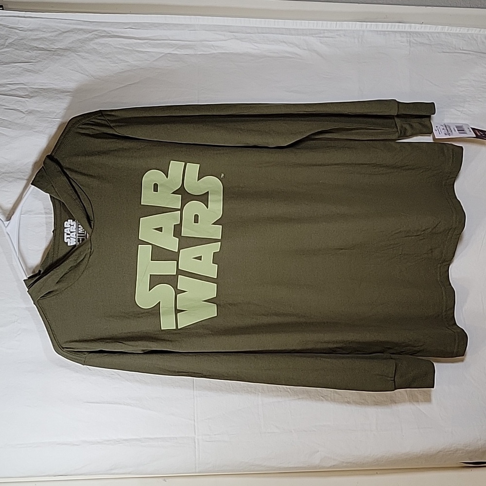 Mad Engine Star Wars Return Of The Jedi Green Hooded Long Sleeve TShirt SZ Med